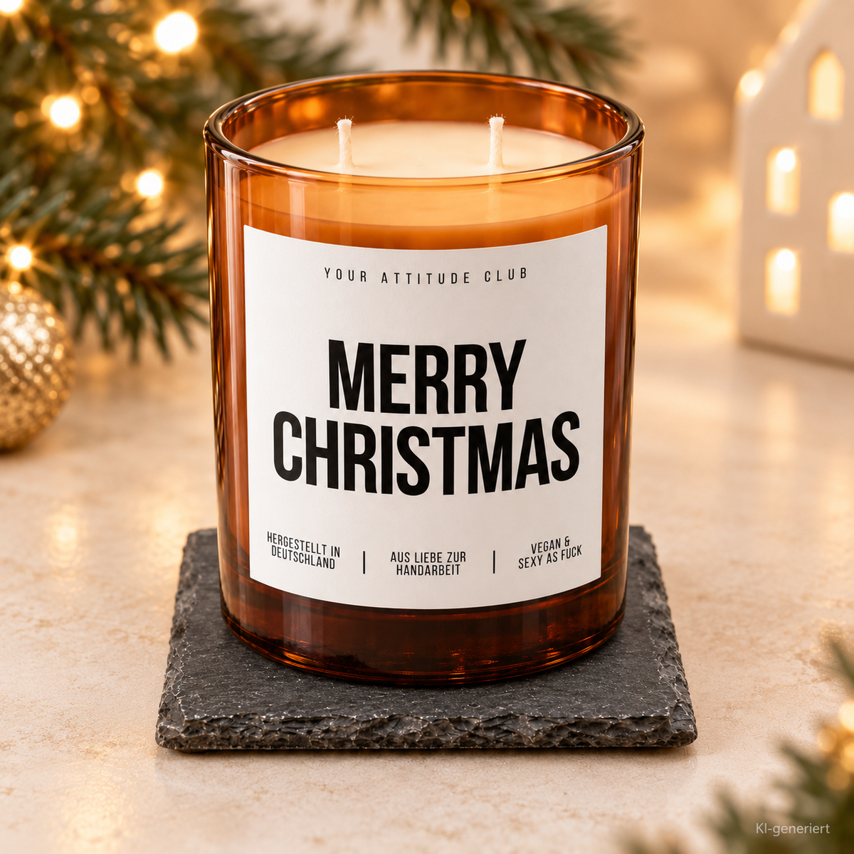MERRY CHRISTMAS – Weihnachtskerze | Weihnachtsgeschenk | Geschenk für Familie, Freunde & Kolleg:innen | Geschenkidee Weihnachten