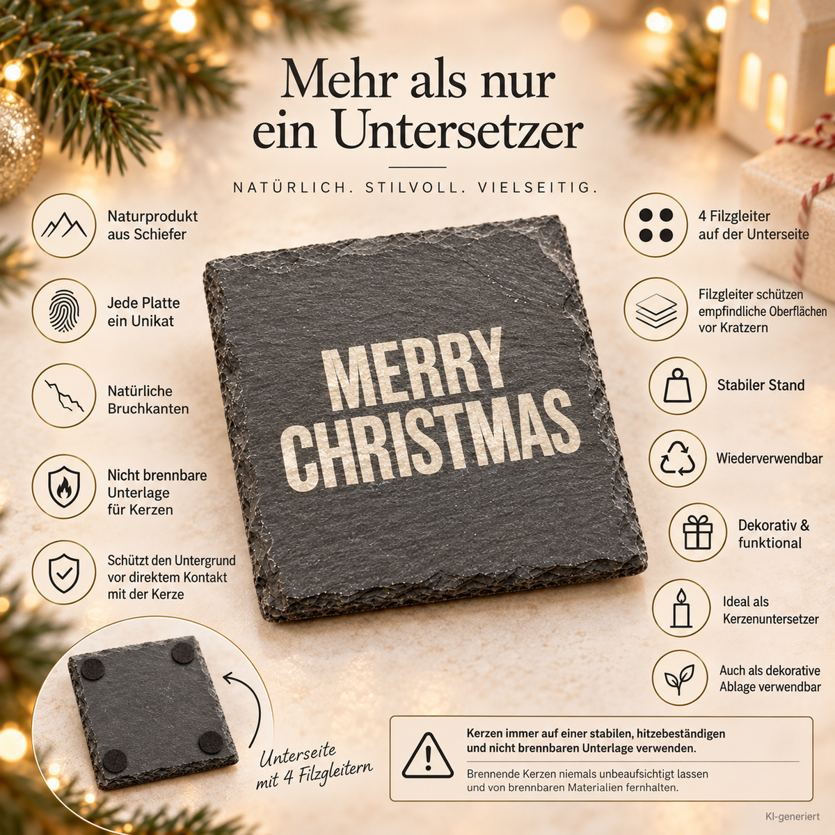 MERRY CHRISTMAS – Weihnachtskerze | Weihnachtsgeschenk | Geschenk für Familie, Freunde & Kolleg:innen | Geschenkidee Weihnachten