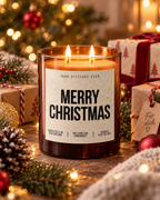 MERRY CHRISTMAS – Weihnachtskerze | Weihnachtsgeschenk | Geschenk für Familie, Freunde & Kolleg:innen | Geschenkidee Weihnachten