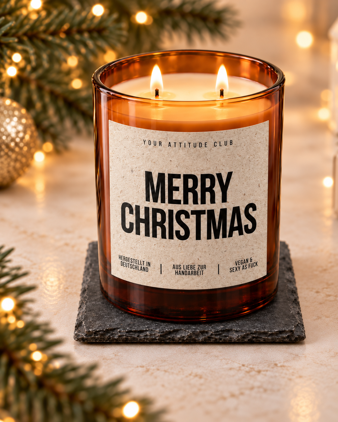 MERRY CHRISTMAS – Weihnachtskerze | Weihnachtsgeschenk | Geschenk für Familie, Freunde & Kolleg:innen | Geschenkidee Weihnachten
