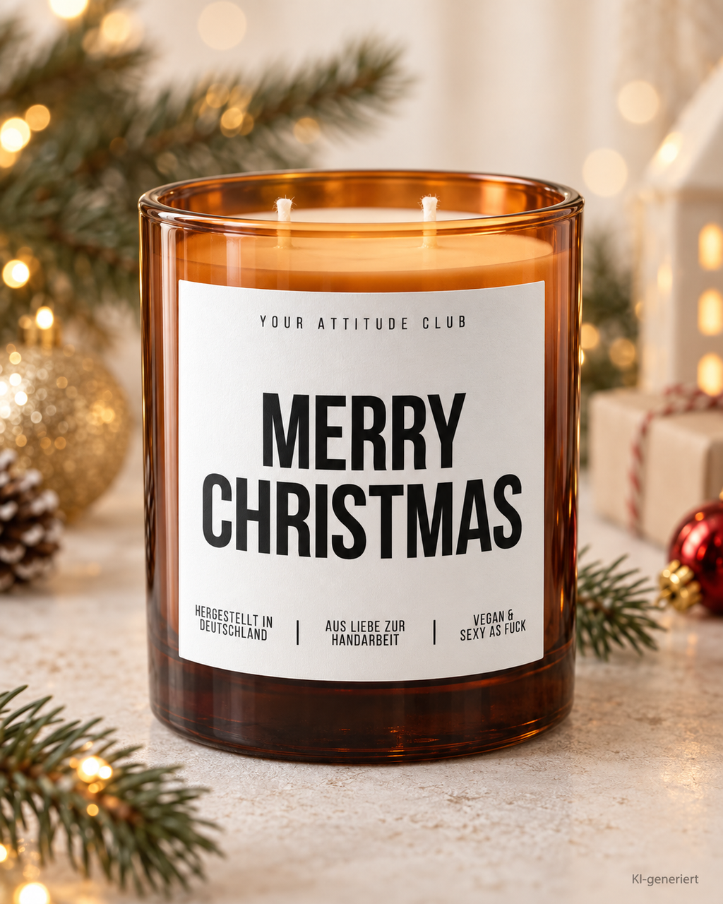 MERRY CHRISTMAS – Weihnachtskerze | Weihnachtsgeschenk | Geschenk für Familie, Freunde & Kolleg:innen | Geschenkidee Weihnachten