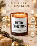 MERRY CHRISTMAS – Weihnachtskerze | Weihnachtsgeschenk | Geschenk für Familie, Freunde & Kolleg:innen | Geschenkidee Weihnachten