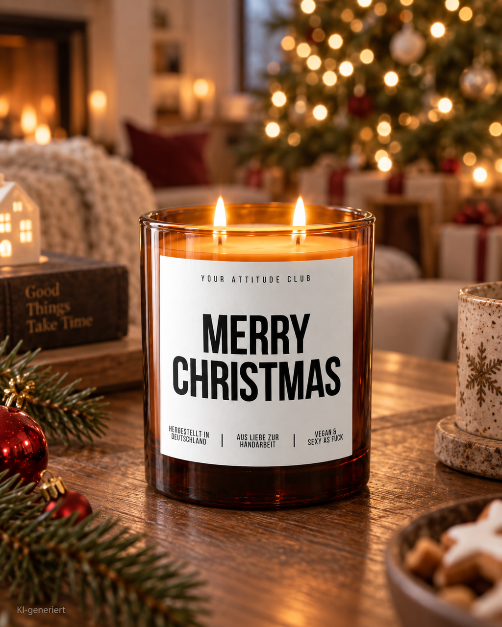 MERRY CHRISTMAS – Weihnachtskerze | Weihnachtsgeschenk | Geschenk für Familie, Freunde & Kolleg:innen | Geschenkidee Weihnachten