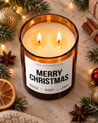 MERRY CHRISTMAS – Weihnachtskerze | Weihnachtsgeschenk | Geschenk für Familie, Freunde & Kolleg:innen | Geschenkidee Weihnachten