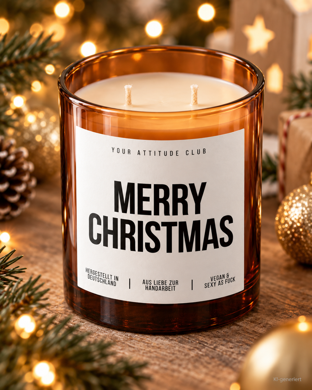 MERRY CHRISTMAS – Weihnachtskerze | Weihnachtsgeschenk | Geschenk für Familie, Freunde & Kolleg:innen | Geschenkidee Weihnachten