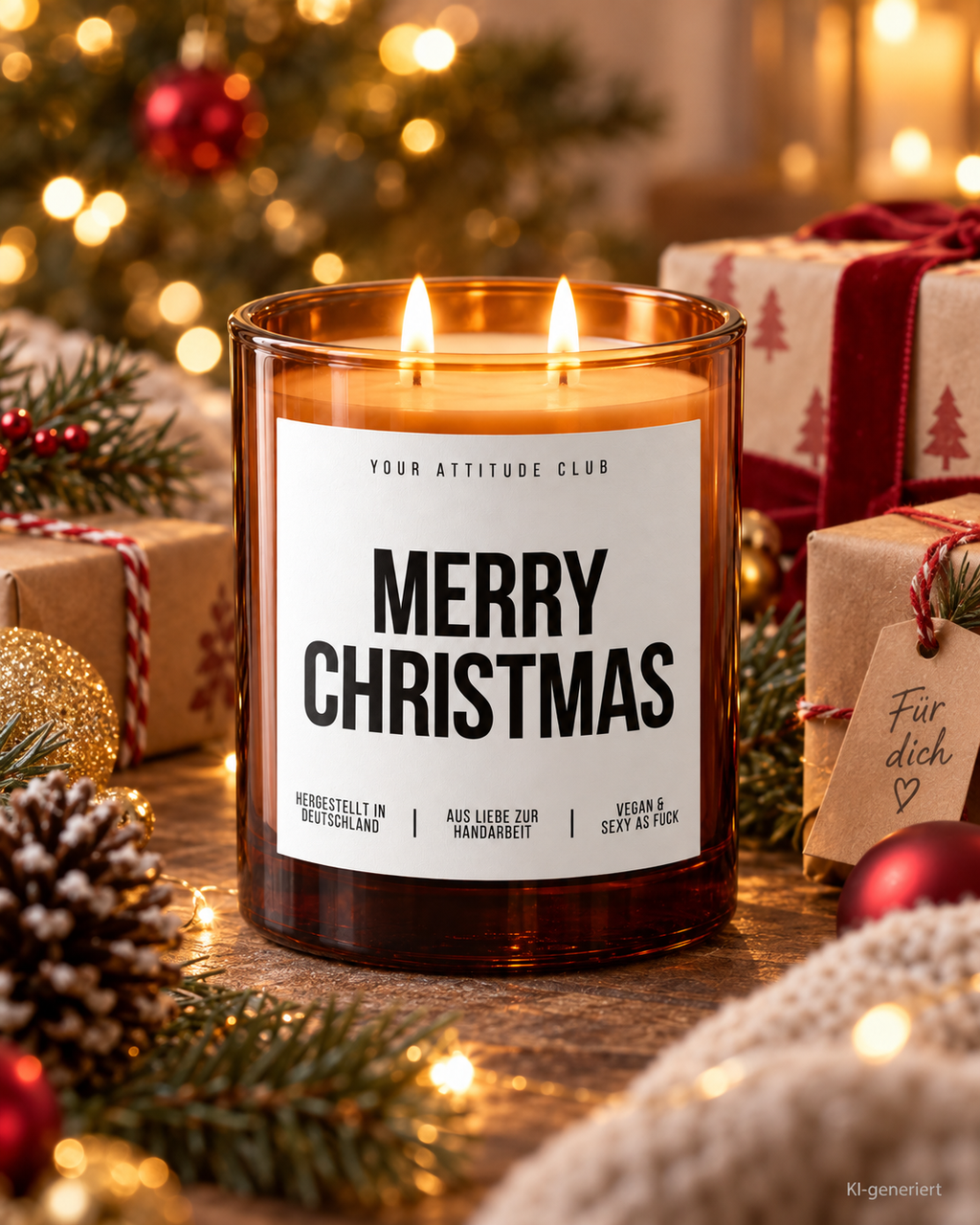 MERRY CHRISTMAS – Weihnachtskerze | Weihnachtsgeschenk | Geschenk für Familie, Freunde & Kolleg:innen | Geschenkidee Weihnachten