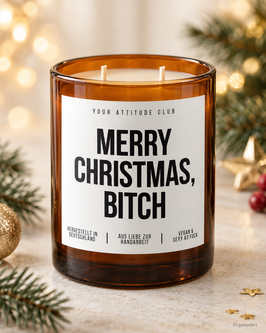 MERRY CHRISTMAS, BITCH – Weihnachtskerze | lustiges Weihnachtsgeschenk | Geschenk für beste Freundin, Kollegin & Freunde | Wichtelgeschenk