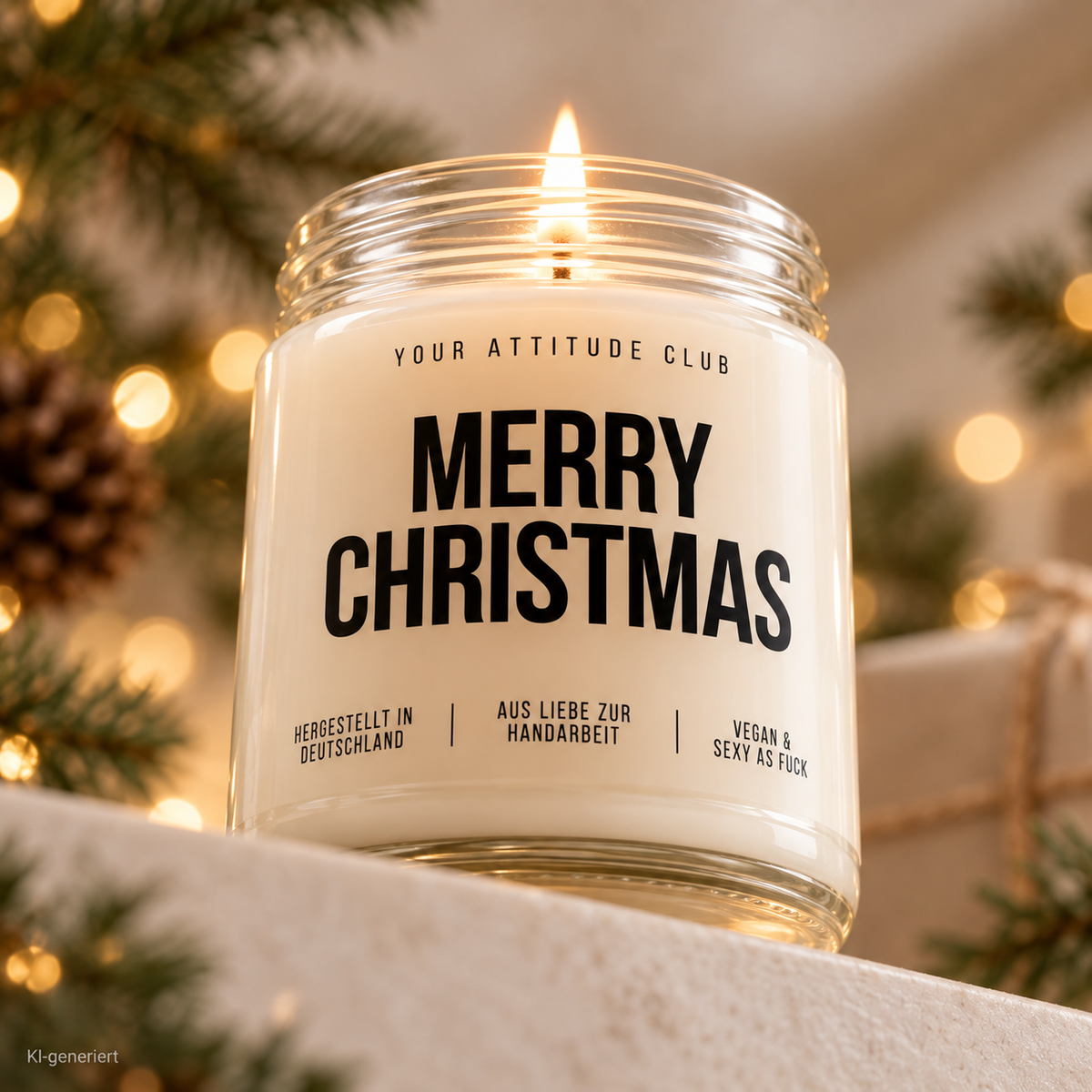 MERRY CHRISTMAS | Weihnachtskerze Duftkerze Weihnachten Weihnachtsgeschenk Geschenkidee Wichtelgeschenk für Mama Papa Freundin Kollegin Freunde