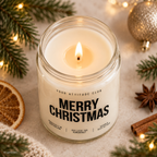MERRY CHRISTMAS | Weihnachtskerze Duftkerze Weihnachten Weihnachtsgeschenk Geschenkidee Wichtelgeschenk für Mama Papa Freundin Kollegin Freunde