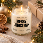 MERRY CHRISTMAS | Weihnachtskerze Duftkerze Weihnachten Weihnachtsgeschenk Geschenkidee Wichtelgeschenk für Mama Papa Freundin Kollegin Freunde
