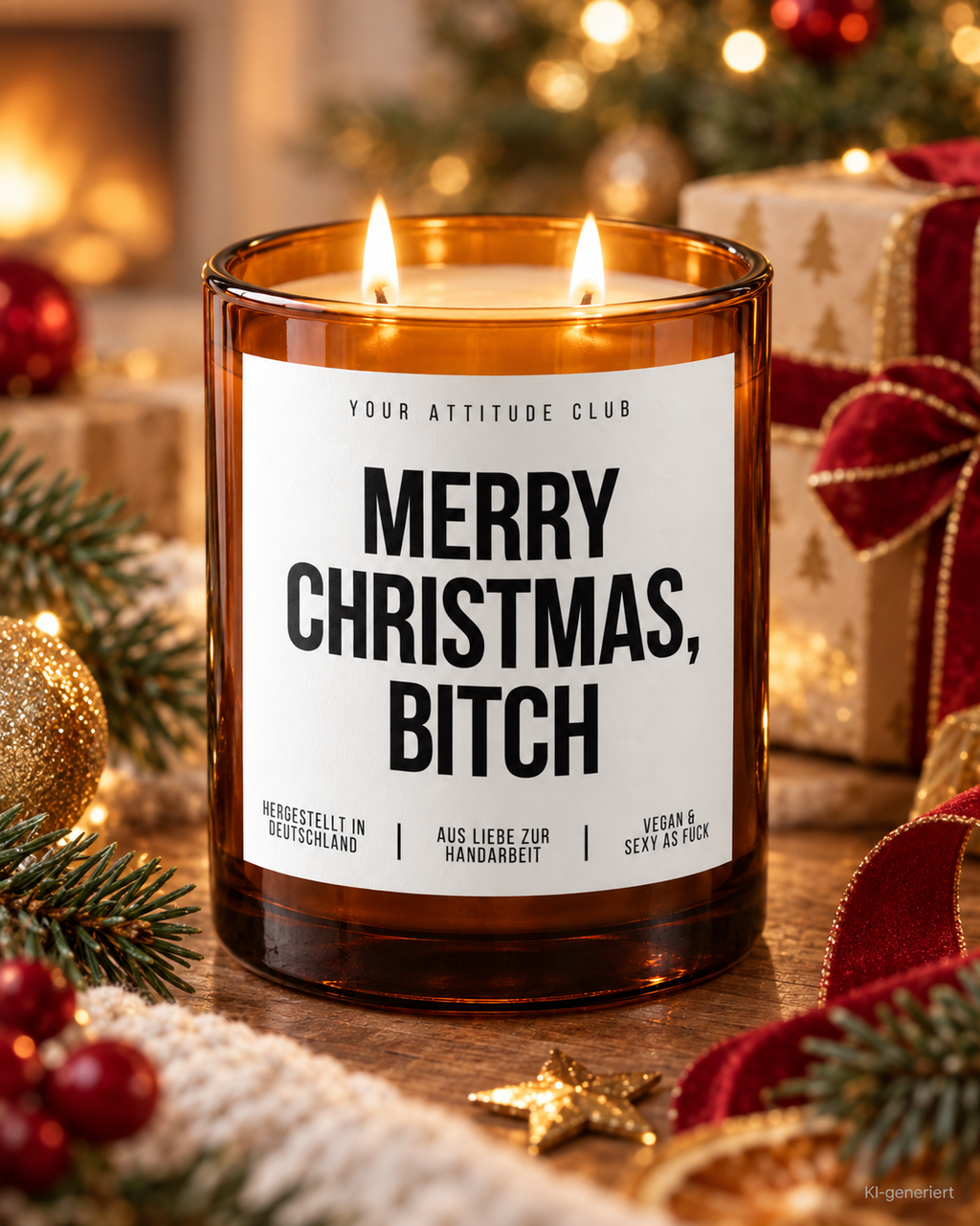 MERRY CHRISTMAS, BITCH – Weihnachtskerze | lustiges Weihnachtsgeschenk | Geschenk für beste Freundin, Kollegin & Freunde | Wichtelgeschenk