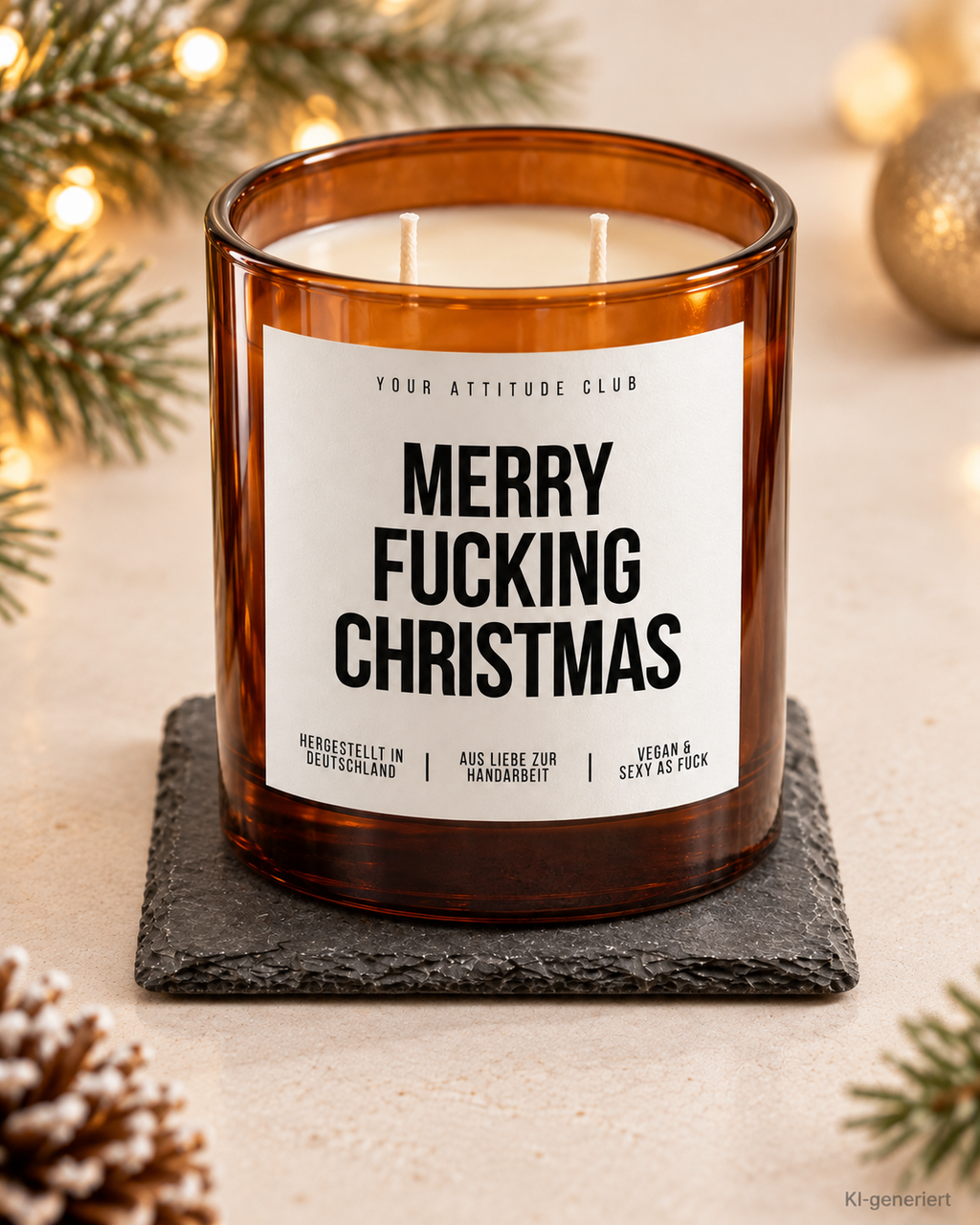 MERRY FUCKING CHRISTMAS – Weihnachtskerze | lustiges Weihnachtsgeschenk | Geschenk für Freunde, Kollegin & beste Freundin