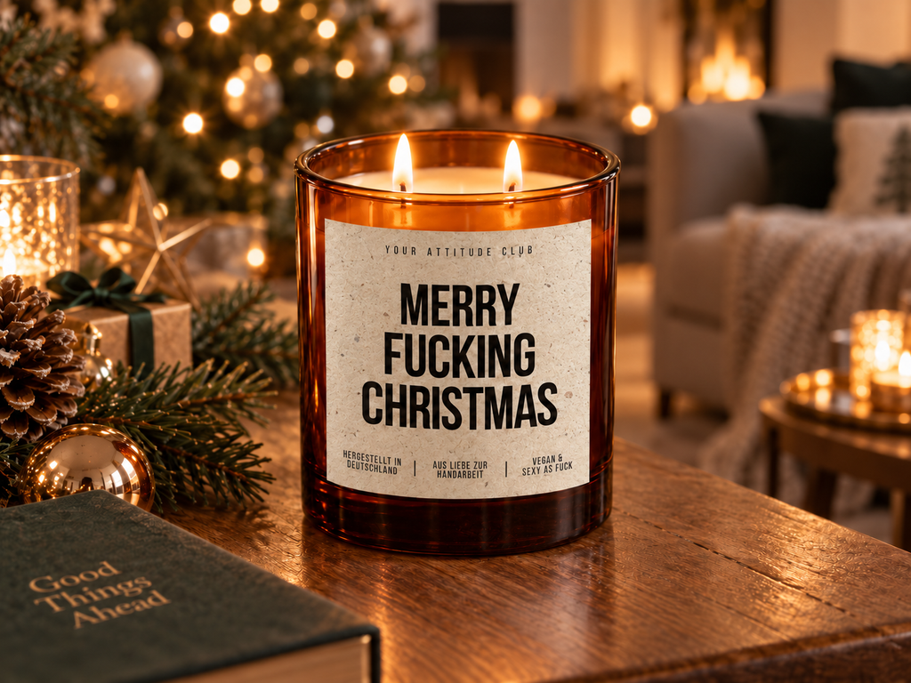 MERRY FUCKING CHRISTMAS – Weihnachtskerze | lustiges Weihnachtsgeschenk | Geschenk für Freunde, Kollegin & beste Freundin