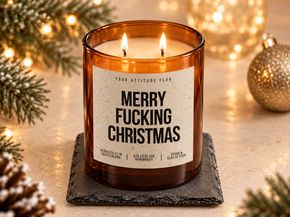 MERRY FUCKING CHRISTMAS – Weihnachtskerze | lustiges Weihnachtsgeschenk | Geschenk für Freunde, Kollegin & beste Freundin