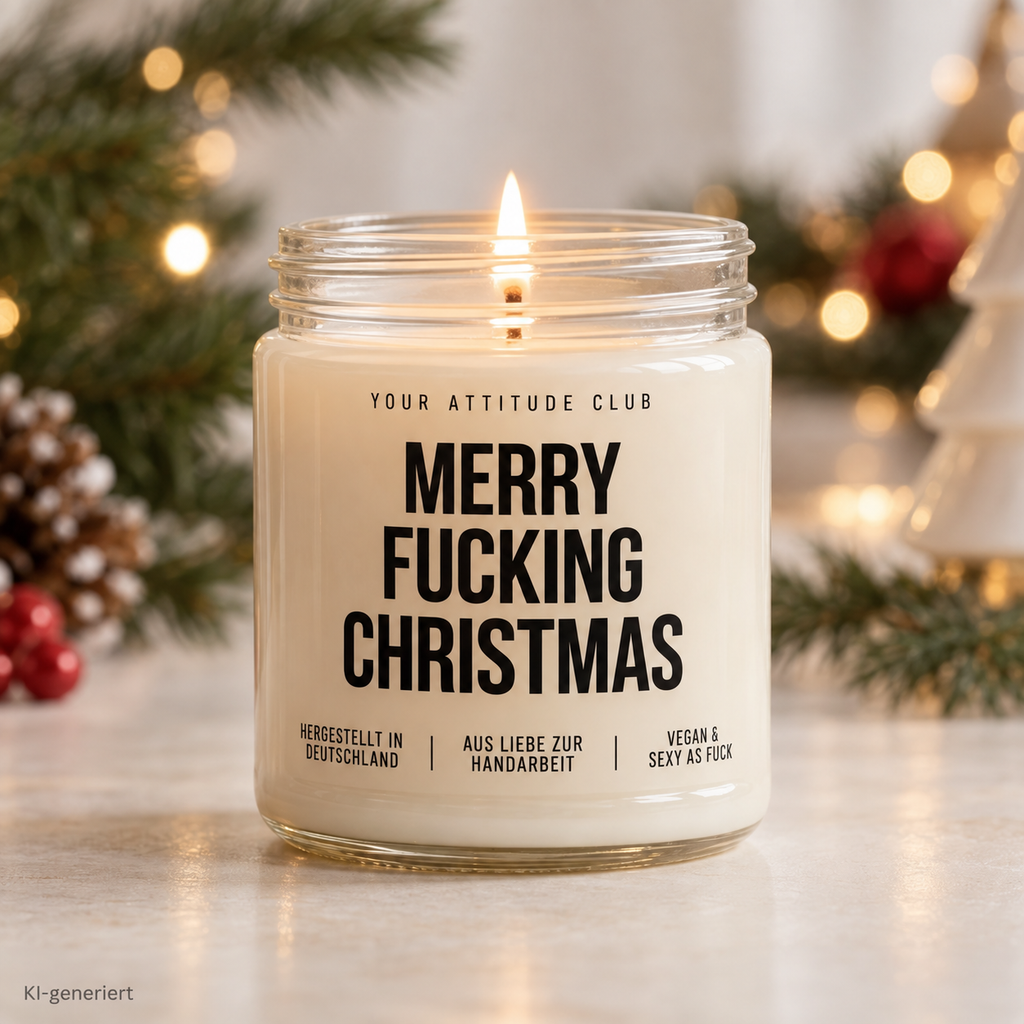 MERRY FUCKING CHRISTMAS | Weihnachtskerze Duftkerze Weihnachten Weihnachtsgeschenk lustige Geschenkidee Wichtelgeschenk für Freundin Kollegin Schwester