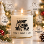 MERRY FUCKING CHRISTMAS | Weihnachtskerze Duftkerze Weihnachten Weihnachtsgeschenk lustige Geschenkidee Wichtelgeschenk für Freundin Kollegin Schwester