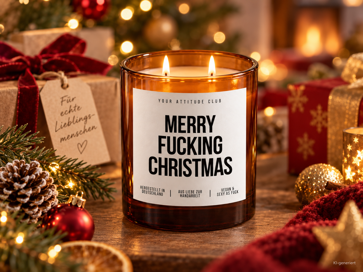MERRY FUCKING CHRISTMAS – Weihnachtskerze | lustiges Weihnachtsgeschenk | Geschenk für Freunde, Kollegin & beste Freundin
