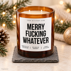 MERRY FUCKING WHATEVER – Weihnachtskerze | lustiges Weihnachtsgeschenk | Geschenk für Freunde, Kollegin & beste Freundin | Wichtelgeschenk