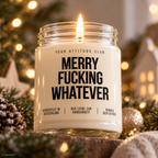 MERRY FUCKING WHATEVER | Weihnachtskerze Duftkerze Weihnachten Weihnachtsgeschenk lustige Geschenkidee Wichtelgeschenk für Freundin Kollegin Schwester