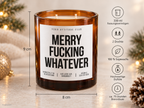 MERRY FUCKING WHATEVER – Weihnachtskerze Naturgras Etikett | Lustiges Weihnachtsgeschenk | Geschenk für Freundin, Kollegin & Freunde | Geschenkidee Weihnachten