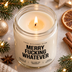 MERRY FUCKING WHATEVER | Weihnachtskerze Duftkerze Weihnachten Weihnachtsgeschenk lustige Geschenkidee Wichtelgeschenk für Freundin Kollegin Schwester