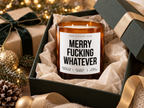 MERRY FUCKING WHATEVER – Weihnachtskerze | lustiges Weihnachtsgeschenk | Geschenk für Freunde, Kollegin & beste Freundin | Wichtelgeschenk