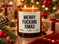 MERRY FUCKING XMAS – Weihnachtskerze Naturgras Etikett | Lustiges Weihnachtsgeschenk | Geschenk für Freundin, Kollegin & Freunde | Geschenkidee Weihnachten