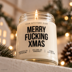 MERRY FUCKING XMAS | Weihnachtskerze Duftkerze Weihnachten Weihnachtsgeschenk lustige Geschenkidee Wichtelgeschenk für Freundin Kollegin Schwester