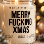 MERRY FUCKING XMAS | Weihnachtskerze Duftkerze Weihnachten Weihnachtsgeschenk lustige Geschenkidee Wichtelgeschenk für Freundin Kollegin Schwester
