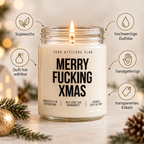 MERRY FUCKING XMAS | Weihnachtskerze Duftkerze Weihnachten Weihnachtsgeschenk lustige Geschenkidee Wichtelgeschenk für Freundin Kollegin Schwester