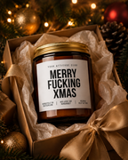 MERRY FUCKING XMAS Weihnachtskerze mit Spruch | freche Duftkerze | lustiges Weihnachtsgeschenk | Wichtelgeschenk Erwachsene | Sojawachs Kerze handgemacht