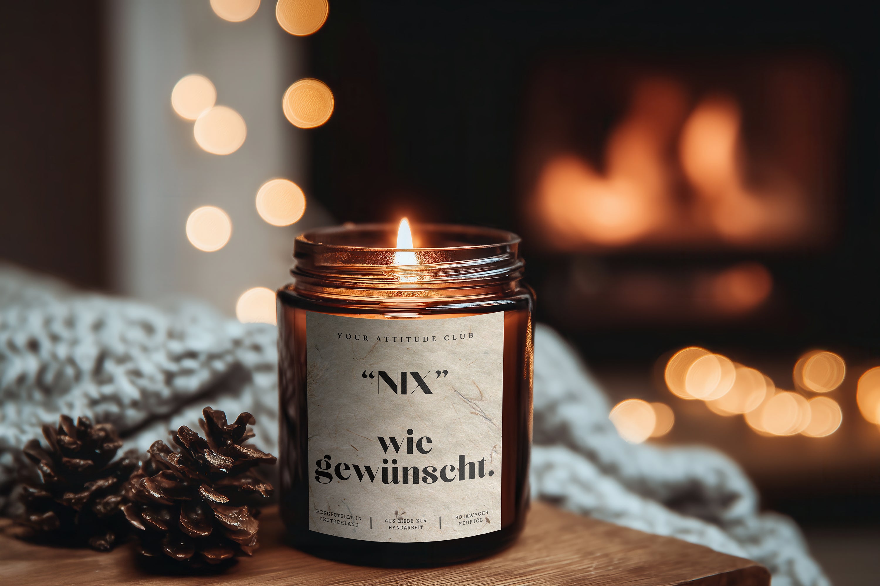 Nothing as desired | Soy candle with a funny saying as a Christmas gift