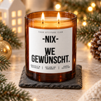 NIX – WE GEWÜNSCHT. – Weihnachtskerze | Lustiges Weihnachtsgeschenk | Geschenk für Freunde, Familie, Kollegen & Nachbarn | Geschenkidee Weihnachten