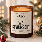 NIX – WE GEWÜNSCHT. – Weihnachtskerze | Lustiges Weihnachtsgeschenk | Geschenk für Freunde, Familie, Kollegen & Nachbarn | Geschenkidee Weihnachten