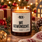 NIX – WE GEWÜNSCHT. – Weihnachtskerze | Lustiges Weihnachtsgeschenk | Geschenk für Freunde, Familie, Kollegen & Nachbarn | Geschenkidee Weihnachten