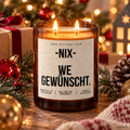 -NIX- WE GEWÜNSCHT. – Weihnachtskerze Naturgras Etikett | Weihnachtsgeschenk | Geschenk für Freunde, Familie & Kollegen | Geschenkidee Weihnachten