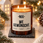 NIX – WE GEWÜNSCHT. – Weihnachtskerze | Lustiges Weihnachtsgeschenk | Geschenk für Freunde, Familie, Kollegen & Nachbarn | Geschenkidee Weihnachten