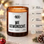 NIX – WE GEWÜNSCHT. – Weihnachtskerze | Lustiges Weihnachtsgeschenk | Geschenk für Freunde, Familie, Kollegen & Nachbarn | Geschenkidee Weihnachten