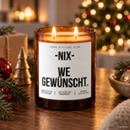 NIX – WE GEWÜNSCHT. – Weihnachtskerze | Lustiges Weihnachtsgeschenk | Geschenk für Freunde, Familie, Kollegen & Nachbarn | Geschenkidee Weihnachten