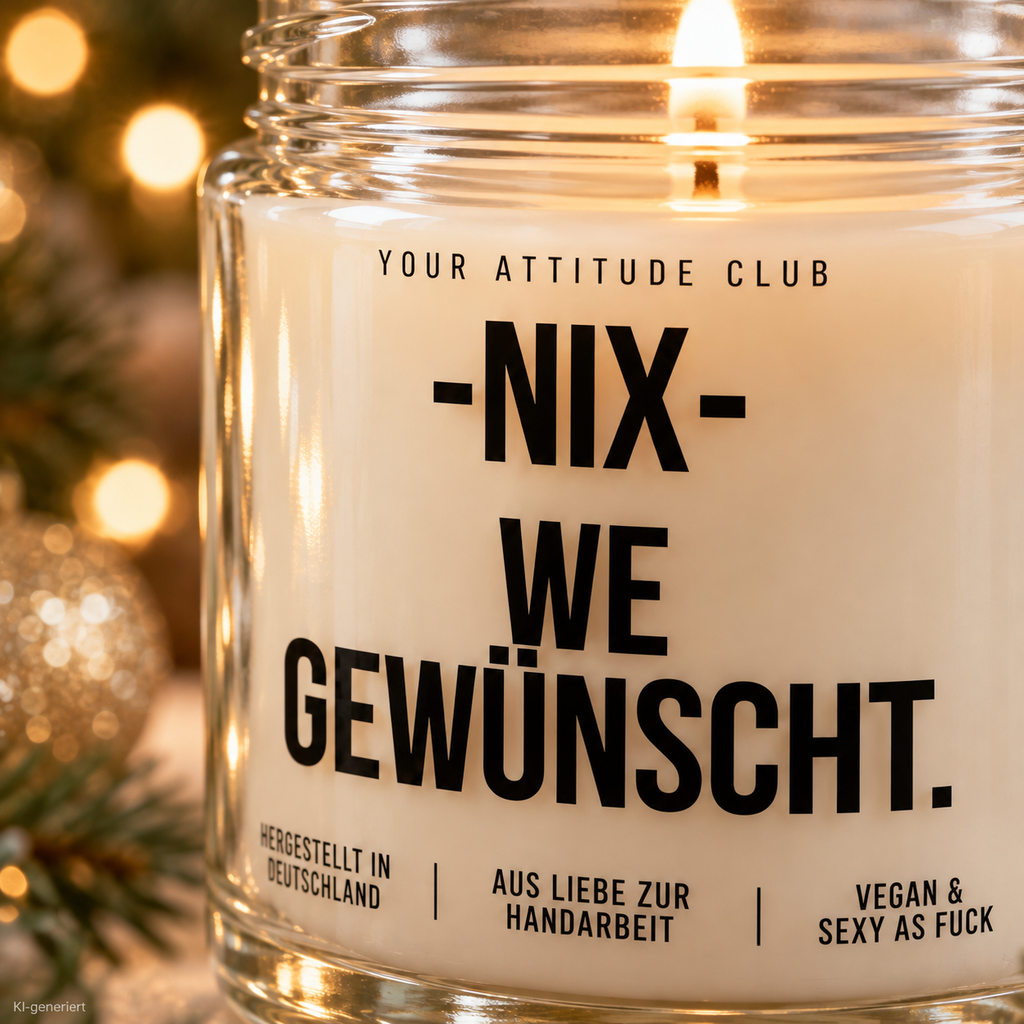 -NIX- WE GEWÜNSCHT. | Weihnachtskerze Duftkerze Weihnachten, Weihnachtsgeschenk, Geschenkidee für Mama, Kollegin, Freundin, Wichtelgeschenk