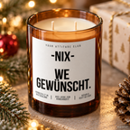 NIX – WE GEWÜNSCHT. – Weihnachtskerze | Lustiges Weihnachtsgeschenk | Geschenk für Freunde, Familie, Kollegen & Nachbarn | Geschenkidee Weihnachten