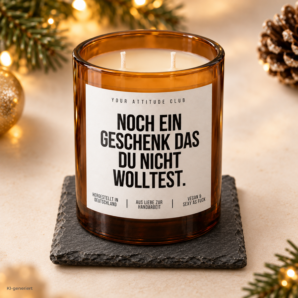 NOCH EIN GESCHENK DAS DU NICHT WOLLTEST. – Weihnachtskerze | lustiges Weihnachtsgeschenk | Wichtelgeschenk | Geschenk für Freunde & Kolleg:innen