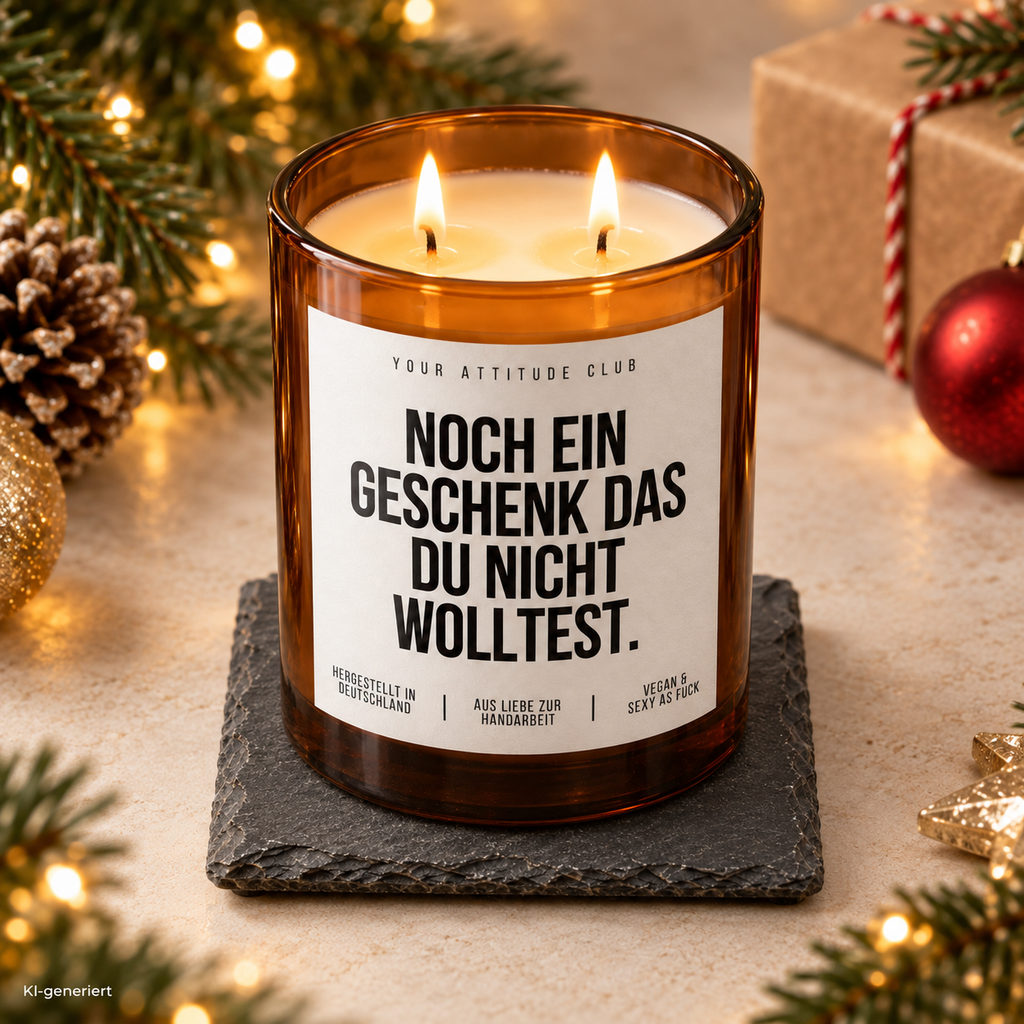 NOCH EIN GESCHENK DAS DU NICHT WOLLTEST. – Weihnachtskerze | lustiges Weihnachtsgeschenk | Wichtelgeschenk | Geschenk für Freunde & Kolleg:innen