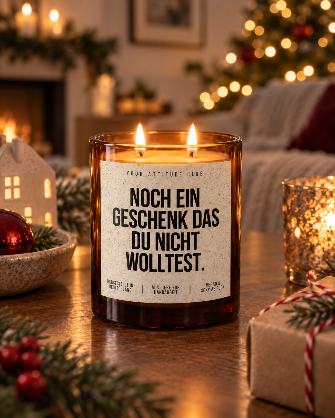 NOCH EIN GESCHENK DAS DU NICHT WOLLTEST. – Weihnachtskerze | lustiges Weihnachtsgeschenk | Wichtelgeschenk | Geschenk für Freunde & Kolleg:innen