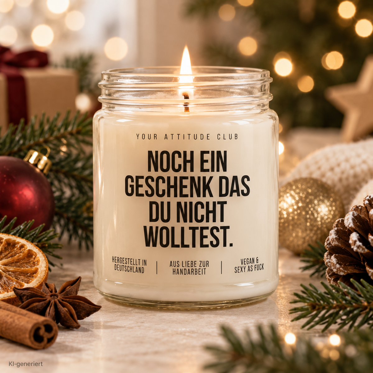 NOCH EIN GESCHENK DAS DU NICHT WOLLTEST. | Weihnachtskerze Duftkerze Weihnachten lustiges Weihnachtsgeschenk Wichtelgeschenk Geschenkidee