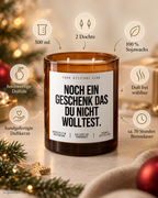 NOCH EIN GESCHENK DAS DU NICHT WOLLTEST. – Weihnachtskerze Naturgras Etikett | Lustiges Weihnachtsgeschenk | Wichtelgeschenk | Geschenkidee Weihnachten