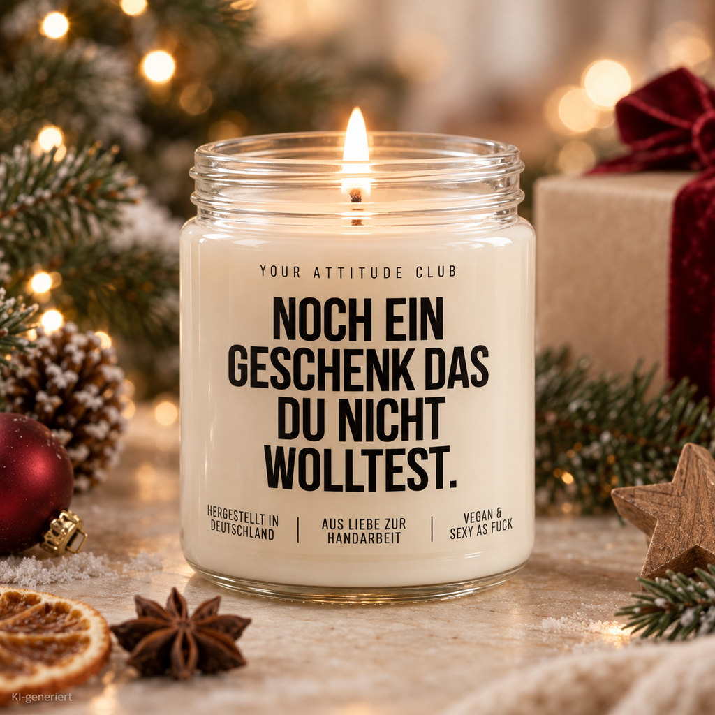 NOCH EIN GESCHENK DAS DU NICHT WOLLTEST. | Weihnachtskerze Duftkerze Weihnachten lustiges Weihnachtsgeschenk Wichtelgeschenk Geschenkidee
