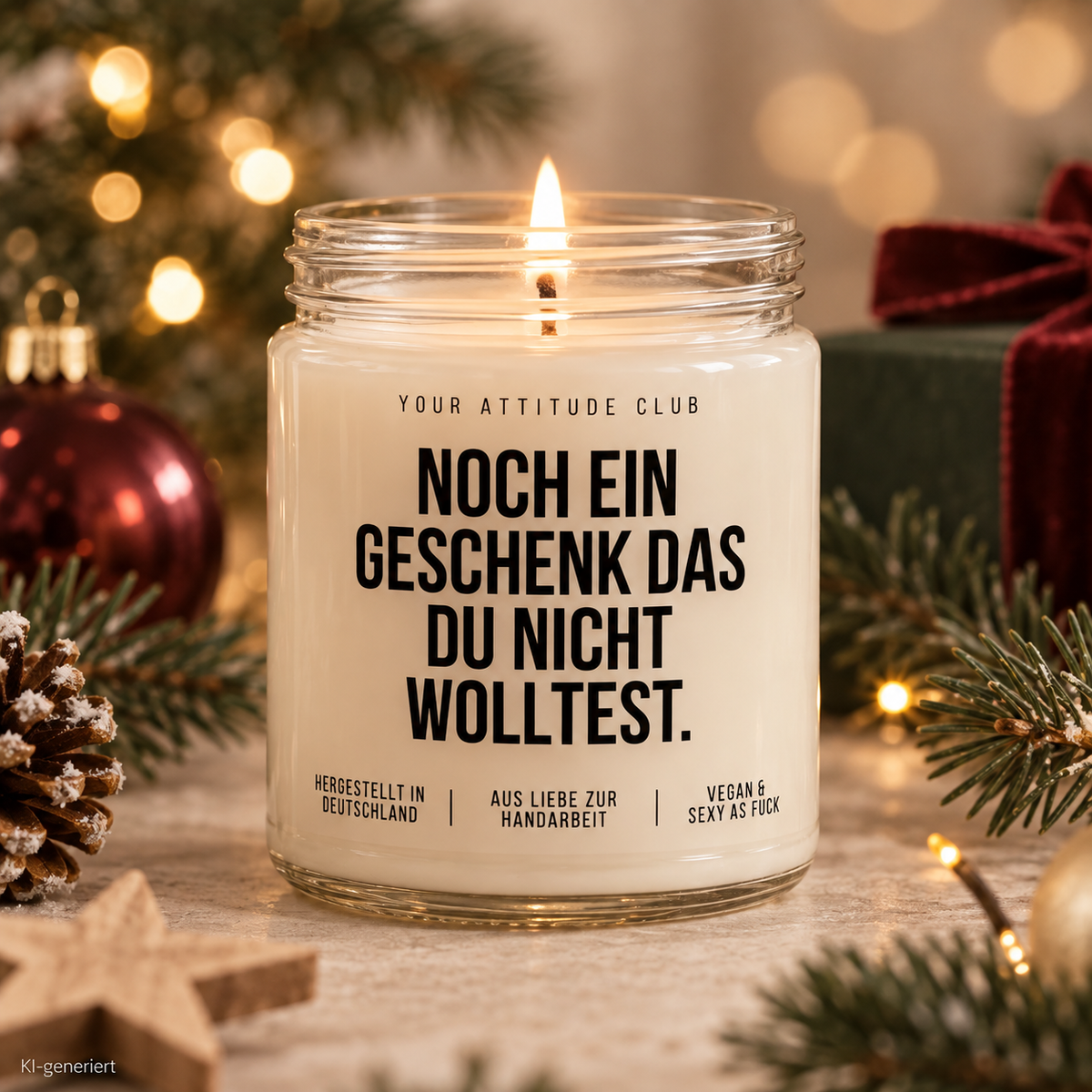 NOCH EIN GESCHENK DAS DU NICHT WOLLTEST. | Weihnachtskerze Duftkerze Weihnachten lustiges Weihnachtsgeschenk Wichtelgeschenk Geschenkidee
