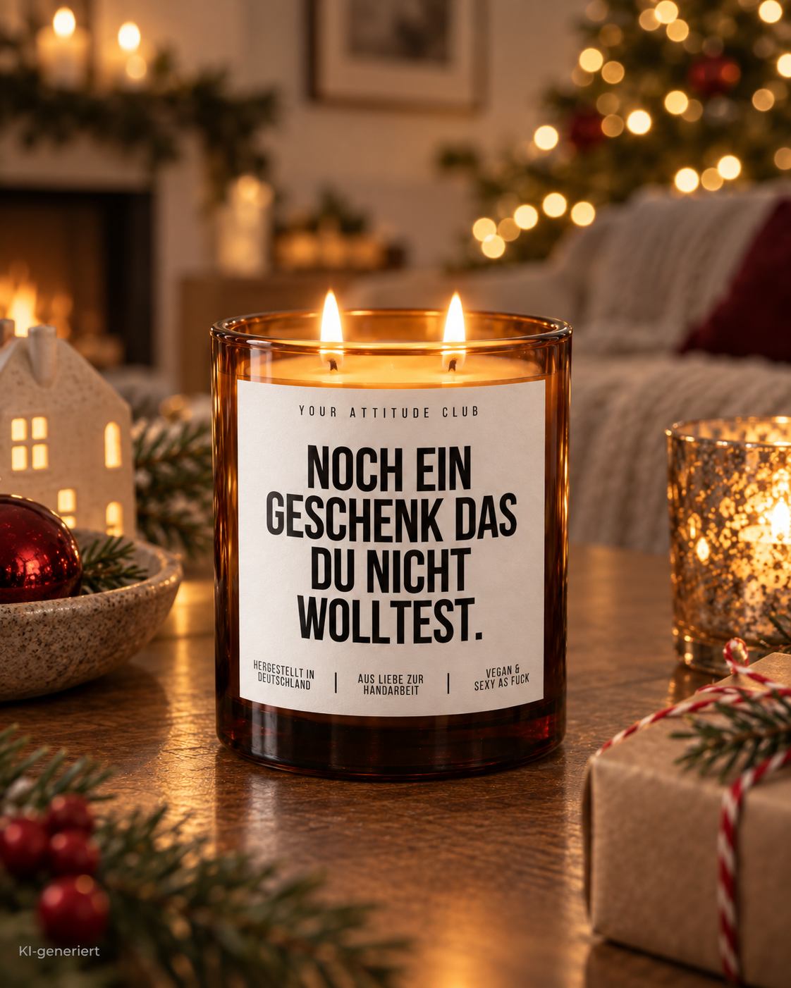 NOCH EIN GESCHENK DAS DU NICHT WOLLTEST. – Weihnachtskerze | lustiges Weihnachtsgeschenk | Wichtelgeschenk | Geschenk für Freunde & Kolleg:innen