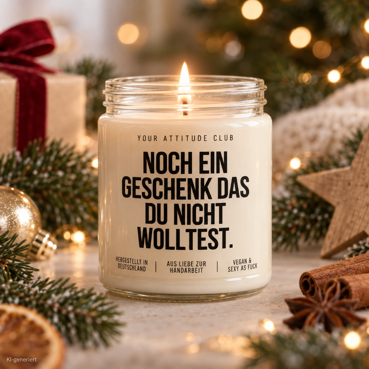 NOCH EIN GESCHENK DAS DU NICHT WOLLTEST. | Weihnachtskerze Duftkerze Weihnachten lustiges Weihnachtsgeschenk Wichtelgeschenk Geschenkidee